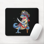 Dinosaur T Rex Pirate Jolly Roger Halloween Funny マウスパッド (マウス)