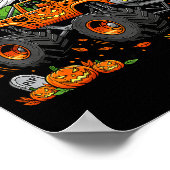 Dinosaur T-rex Riding Monster Truck Halloween Men  ポスター (角)