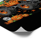 Dinosaur T-rex Riding Monster Truck Halloween Men  ポスター (角)