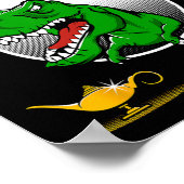 Dinosaur T-rex Short Arms Funny Joke Genie Lamp  ポスター (角)