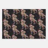 Dinosaur T-rex Tree Christmas Xmas Pet Dino Trex  ラッピングペーパーシート (正面)