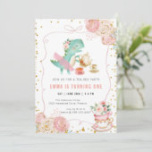 Dinosaur Tea Party Birthday Invitation 招待状 (スタンド正面)