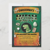 Dinosaur Theme Birthday Party 招待状 (正面)
