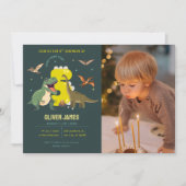 Dinosaur theme boy 5th birthday  招待状 (正面)