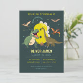 Dinosaur theme boy 8th birthday  招待状 (スタンド正面)