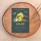 Dinosaur theme boy 9th birthday  招待状