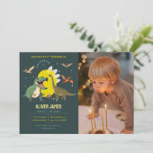 Dinosaur theme boy 9th birthday  invitation 招待状 (スタンド正面)