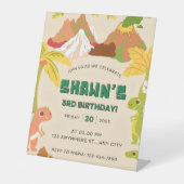 Dinosaur Theme Boy Birthday Party Invitation 台座サイン (正面)