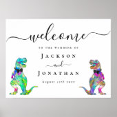 Dinosaur Theme Gay Wedding Welcome ポスター (正面)