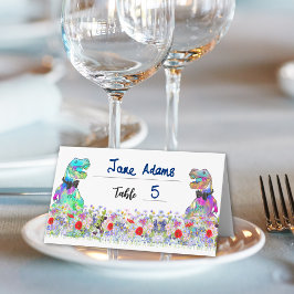 Dinosaur Theme Gay Wedding Wildflower プレイスカード