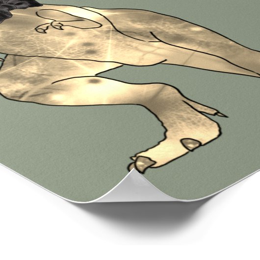 Dinosaur Theme Sage Green Wedding Welcome ポスター (角)