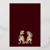 Dinosaur Theme Wedding Burgundy and Gold 箔招待状 (裏面)