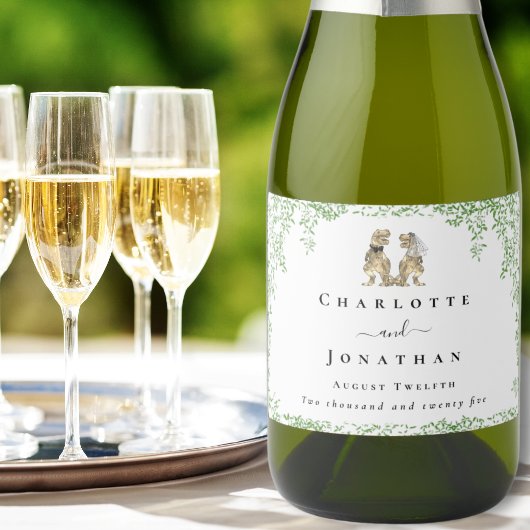 Dinosaur Theme Wedding Custom スパークリングワインラベル