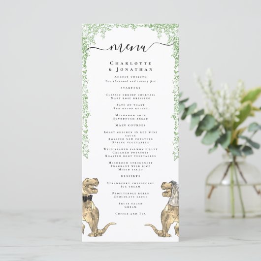 Dinosaur Theme Wedding Menu メニュー (スタンド正面)