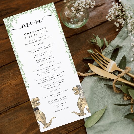 Dinosaur Theme Wedding Menu メニュー