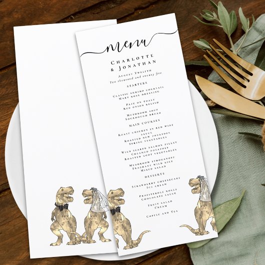 Dinosaur Theme Wedding Menu メニュー