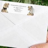 Dinosaur Themed Wedding Return Address ラベル