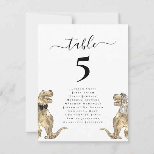 Dinosaur Themed Wedding Table Seating Chart (正面)