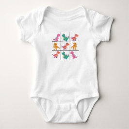 Dinosaur Tic Tac Toe Baby Jersey Bodysuit ベビーボディスーツ