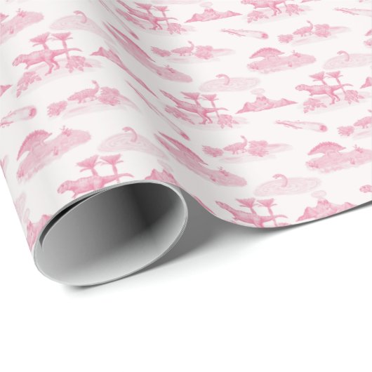 Dinosaur Toile (Pink)  Wrapping Paper ラッピングペーパー (ロールコーナー)