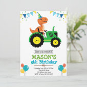 Dinosaur tractor birthday invitation 招待状 (スタンド正面)
