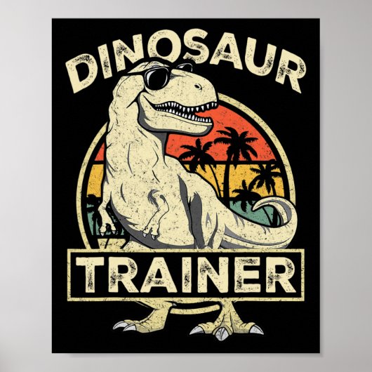 Dinosaur Trainer Halloween Costume Retro Dino Outl ポスター (正面)