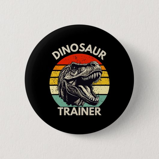 Dinosaur Trainer Retro Halloween Costume For Adult 缶バッジ (正面)