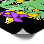 Dinosaur Trex Support Epilepsy Survivor Epilepsy A ポスター (角)