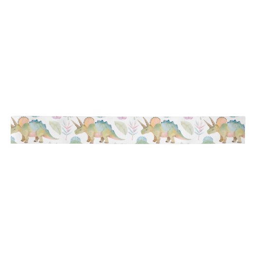 Dinosaur Triceratops Party Ribbon サテンリボン (正面)