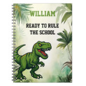 Dinosaur Tyrannosaurus Rex quote jungle ノートブック (正面)