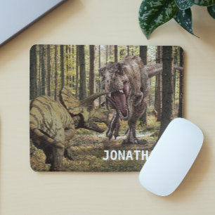 Dinosaur Tyrannosaurus Triceratops  Personalized  マウスパッド