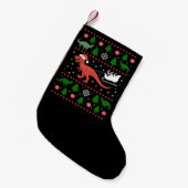 Dinosaur Ugly Christmas Sweater Dino T-rex  スモールクリスマスストッキング (正面 (吊り時))