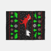 Dinosaur Ugly Christmas Sweater For Adults Kids フリースブランケット (正面(横))