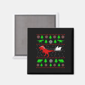 Dinosaur Ugly Christmas Sweater For Adults Kids  マグネット (正面/裏面)