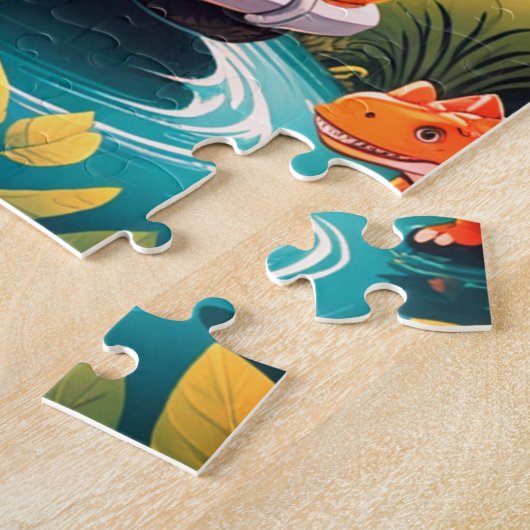 Dinosaur Vacation Trouble 30 Large Pieces on a ジグソーパズル (側面)