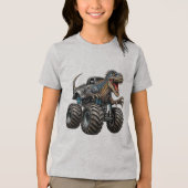 Dinosaur Velociraptor Monster Truck トライブレンドＴシャツ (正面)