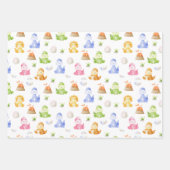 Dinosaur Watercolor ラッピングペーパーシート (正面)