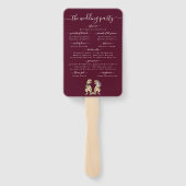 Dinosaur Wedding Ceremony Burgundy Wine Cream ハンドファン (裏面)
