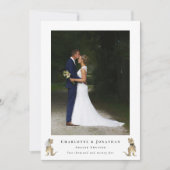 Dinosaur Wedding Photo Thank You サンキューカード (正面)