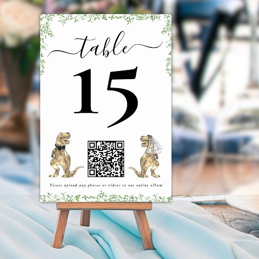 Dinosaur Wedding QR Code Table Number テーブルナンバー