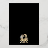 Dinosaur Wedding T-Rex Bride & Groom Black & Gold  箔招待状 (裏面)