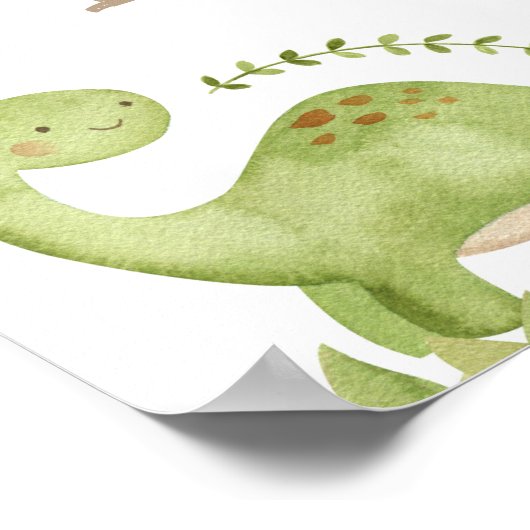 Dinosaur Welcome Sign ポスター (角)