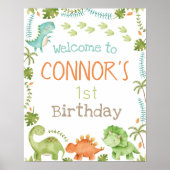 Dinosaur Welcome Sign ポスター (正面)