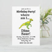 Dinosaur Where Am I Funny Birthday Party 招待状 (スタンド正面)