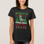 Dinosaur   Xmas Tree Light Ugly Santa Dinosaur Chr Tシャツ (正面)