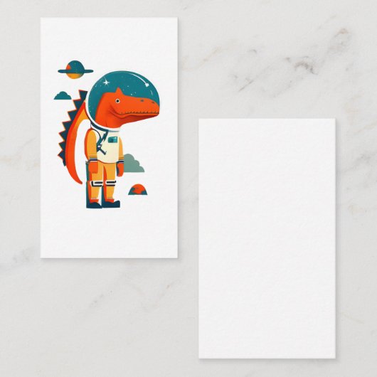 Dinosaure astronaute dans l'espace 名刺 (正面/裏面)