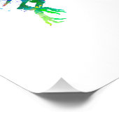 dinosaurio Tyrannosaurus rex silueta en acuarela フォトプリント (角)