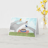 Dinosaurs 3rd Birthday カード (黄色い花)