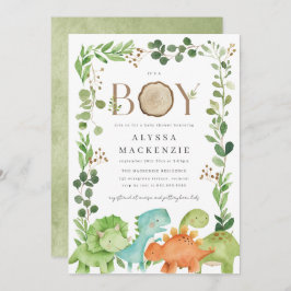 Dinosaurs Baby Shower Invitation 招待状
