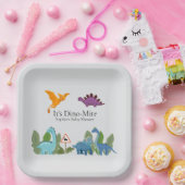 Dinosaurs Baby Shower Paper Plate ペーパープレート (パーティー)
